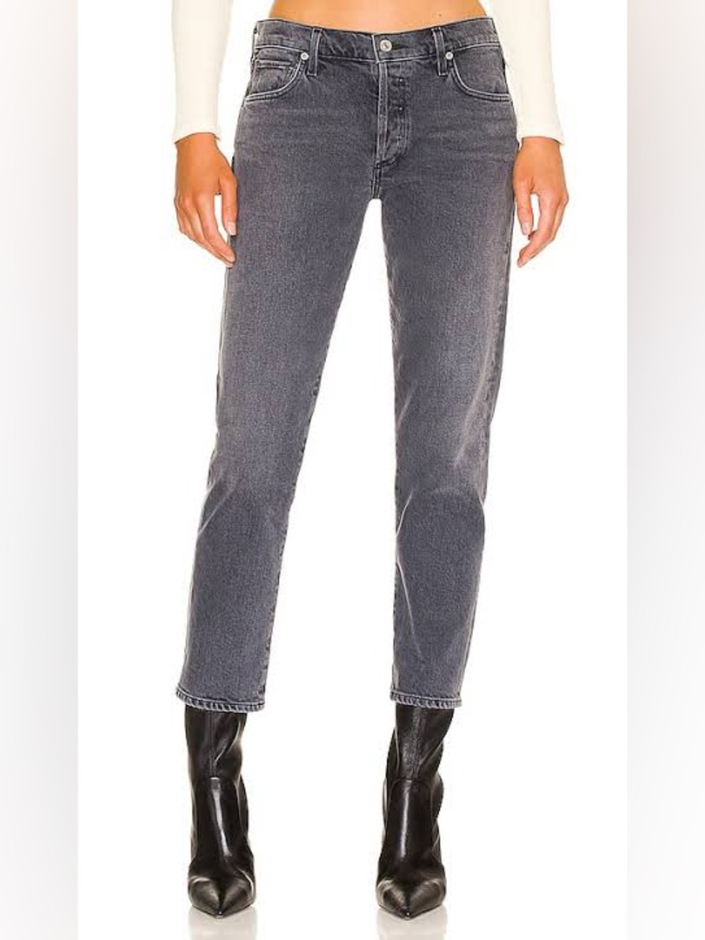 Citizens of Humanity Emerson Slim Boyfriend Jeans in the gray "Whisper" wash